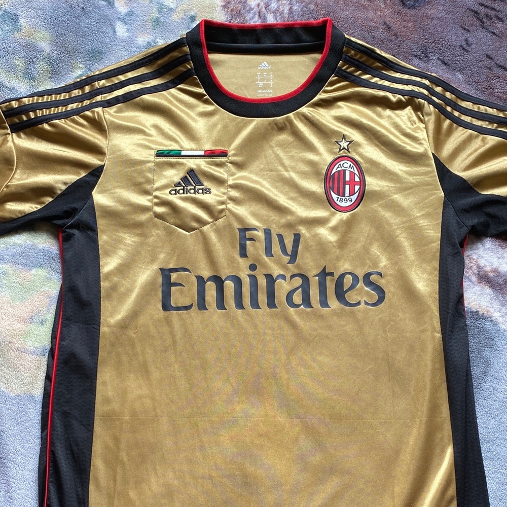 Adidas Gold Ac Milan jersey 2013/2014 third kit